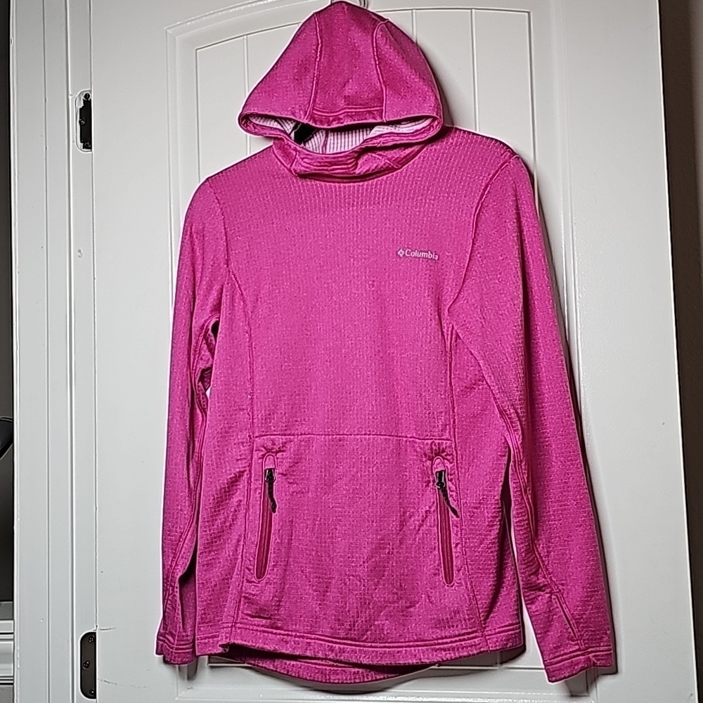 Columbia Omni XS wick fuscia pink pullover hoodie